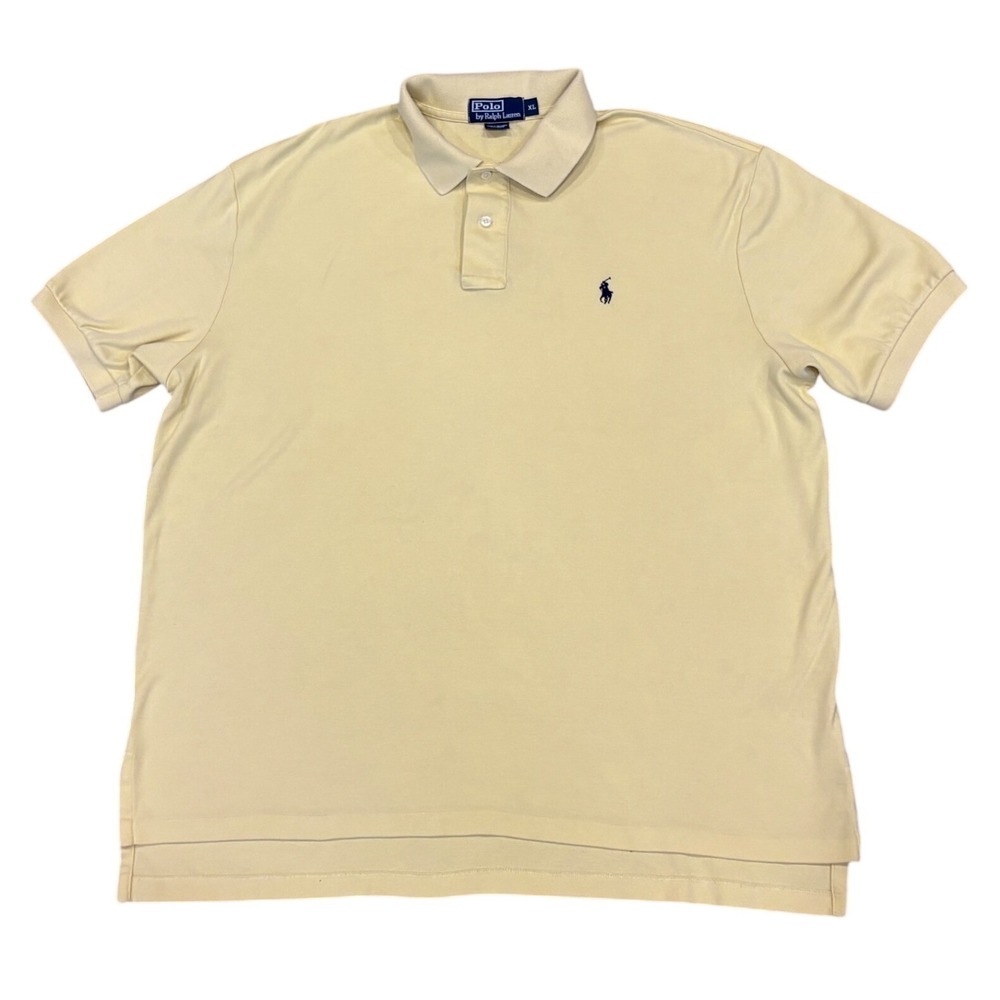 Polo Ralph Lauren Polo Shirt Mens XL Pastel Yellow Short Sleeve Cotton Pony Logo